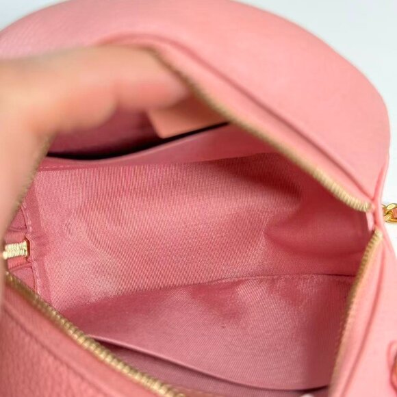Chanel Pink Caviar Leather Round Shoulder Bag Crossbody - Picture 9 of 9